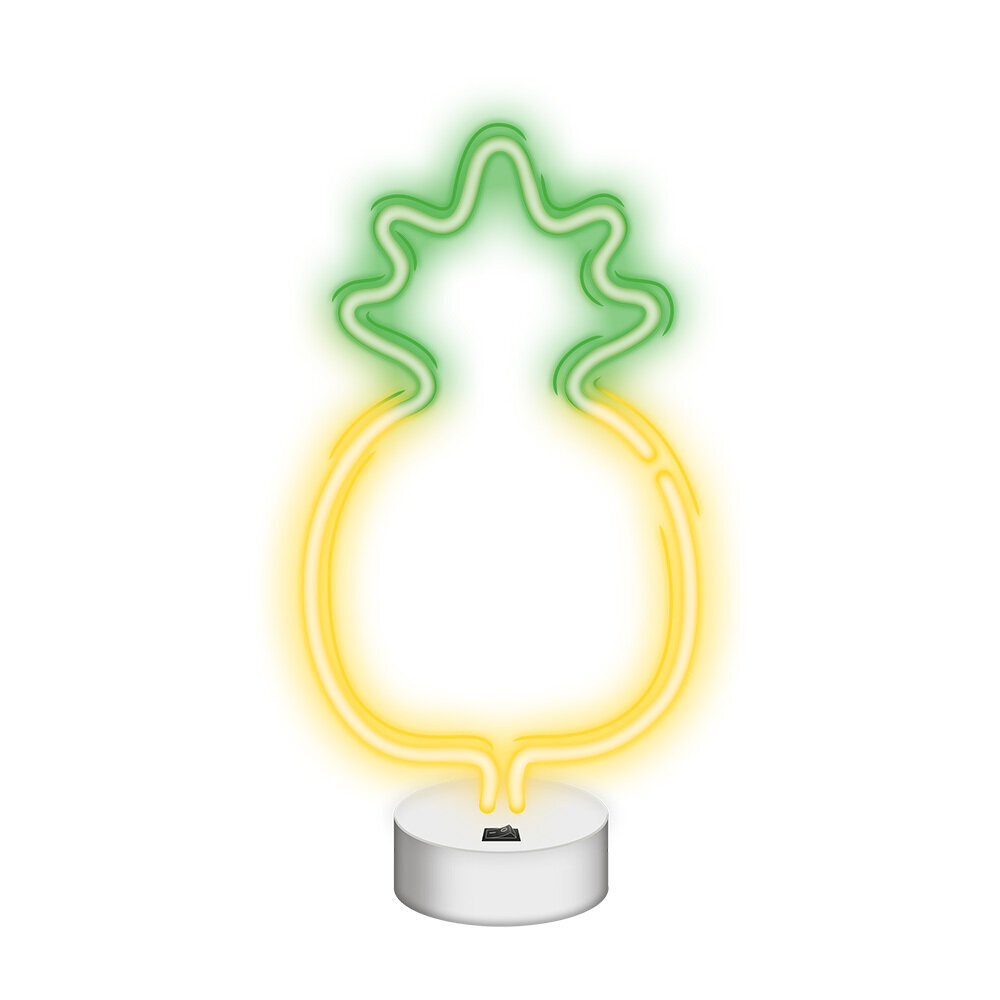 Neoon LED dekoor alusel Pineapple, kollane-roheline NNE05 hind ja info | Laualambid | kaup24.ee