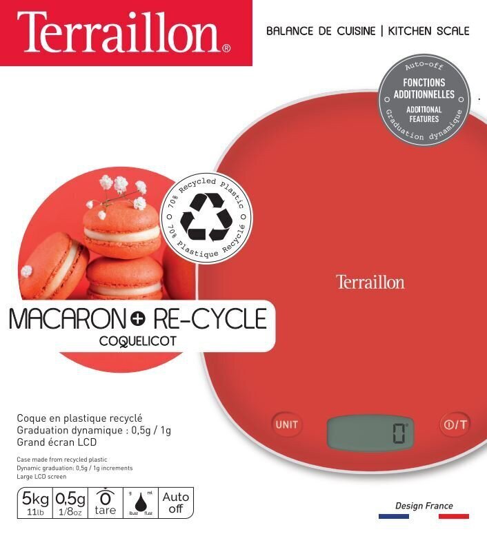 Terraillon Macaron+ Re-Cycle Coquelicot hind ja info | Köögikaalud | kaup24.ee