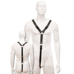 LEATHER BODY HARNESS MEN BLACK цена и информация | БДСМ и фетиш | kaup24.ee