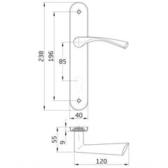 Ukselink AlbaPA-237x40, messing hind ja info | Ukselingid | kaup24.ee