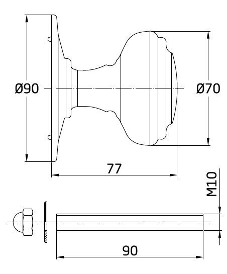 Ukselink 15, 70mm, kroomitud, matt hind ja info | Ukselingid | kaup24.ee