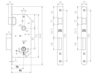 Lukk 1601-2-50, ilma silindrita, silinder 85mm, messing hind ja info | Lukud | kaup24.ee