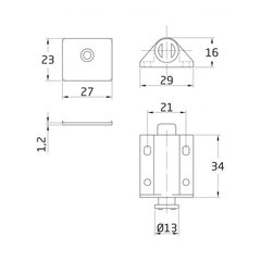 Magnetid 110, 34x30mm, valged, 6 tk. цена и информация | Другие принадлежности для мебели | kaup24.ee