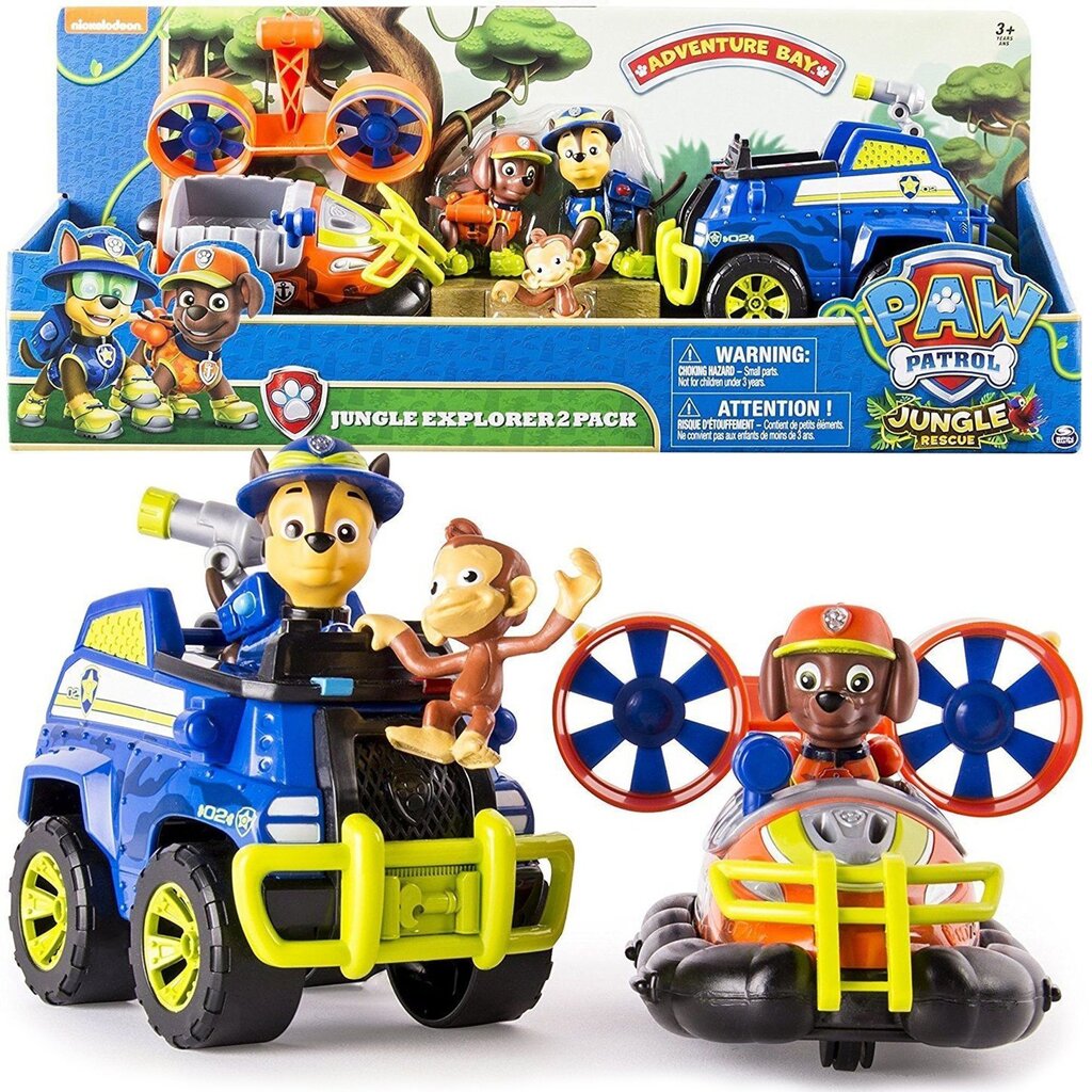 Hovercraft ja raadiolennuk koos figuuridega Paw Patrol Jungle Rescue Chase цена и информация | Poiste mänguasjad | kaup24.ee