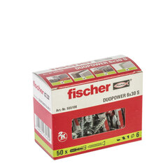 дюбеля и шурупы Fischer duopower 50 дюбеля и шурупы (4,5 x 40 mm) цена и информация | Механические инструменты | kaup24.ee