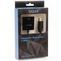 Адаптер для DisplayPort на HDMI iggual IGG318041 цена и информация | Адаптер Aten Video Splitter 2 port 450MHz | kaup24.ee