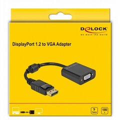DisplayPort-VGA Adapter DELOCK 61006 Must hind ja info | Kaablid ja juhtmed | kaup24.ee