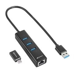 USB-хаб на 4 порта Sharkoon Чёрный цена и информация | Адаптеры и USB-hub | kaup24.ee