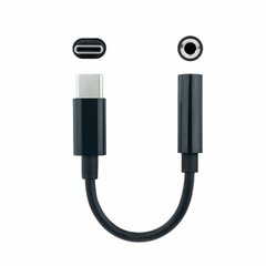 USB C-Jack 3.5 mm Adapter Nanocable 10.24.1205 Must цена и информация | Адаптеры и USB-hub | kaup24.ee