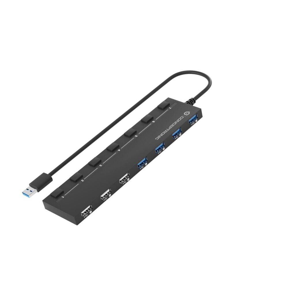 USB-jaotur Conceptronic HUBBIES09BP Must 7-in-1 hind ja info | USB jagajad, adapterid | kaup24.ee