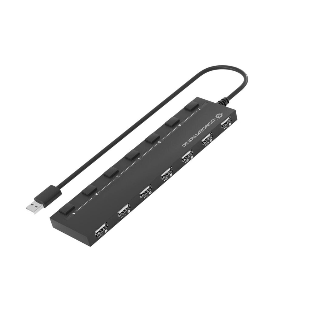 USB-jaotur Conceptronic HUBBIES08B Must 7-in-1 цена и информация | USB jagajad, adapterid | kaup24.ee