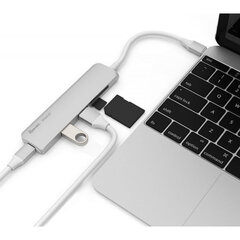 USB-хаб на 3 порта Silver HT 17123 цена и информация | Адаптеры и USB-hub | kaup24.ee