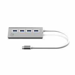 USB-хаб на 4 порта Mobility Lab ML311821 Серебристый цена и информация | Адаптеры и USB-hub | kaup24.ee