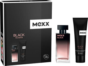 Naiste hügieenikomplekt MexxBlack Woman: tualettvesi EDT, 30 ml + dušigeel, 50 ml hind ja info | Mexx Kosmeetika, parfüümid | kaup24.ee