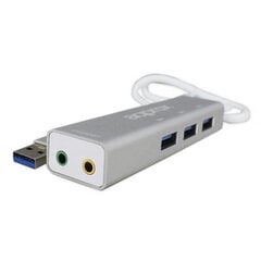 Внешняя звуковая карта approx! APPUSB51HUB USB 3.0 3.5 mm Серый цена и информация | Звуковые карты | kaup24.ee