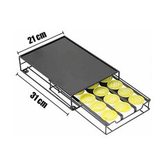 Kohvikapsli Organisaator Must Metall (31 x 21,5 x 7,5 cm) hind ja info | Köögitarbed | kaup24.ee