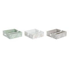 Коробка для салфеток DKD Home Decor Металл Деревянный MDF (18 x 18 x 6 см) (3 штуки) цена и информация | Столовые и кухонные приборы | kaup24.ee