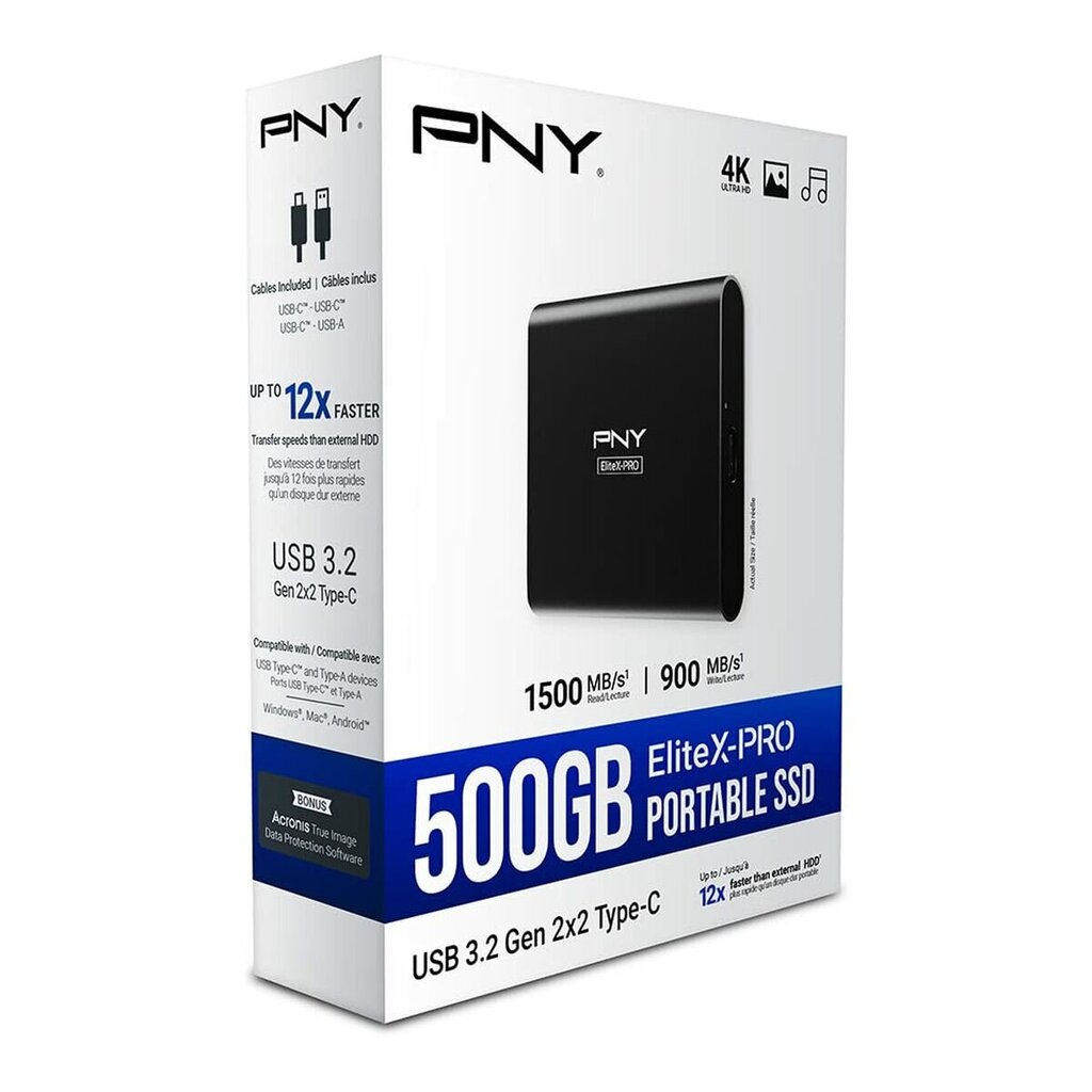 Väline Kõvaketas PNY X-PRO 500 GB SSD hind ja info | Välised kõvakettad (SSD, HDD) | kaup24.ee