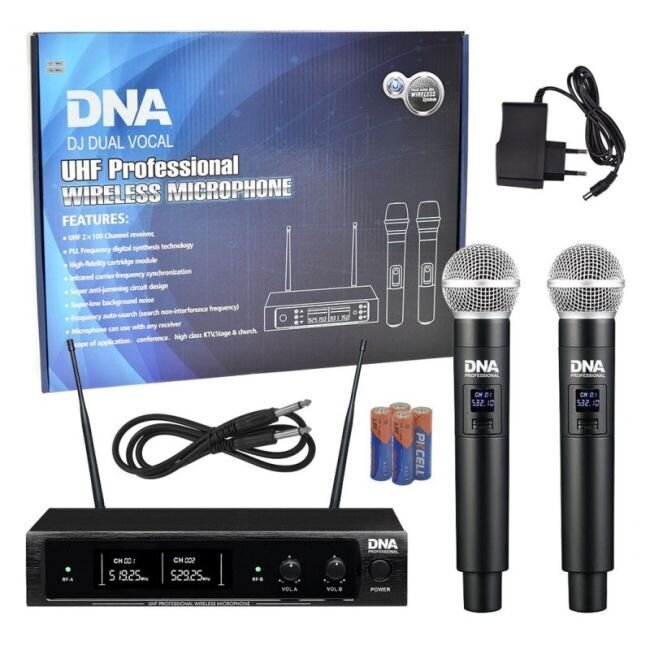 DNA DJ Dual Vocal juhtmevabad vokaalmikrofonid hind ja info | Mikrofonid | kaup24.ee