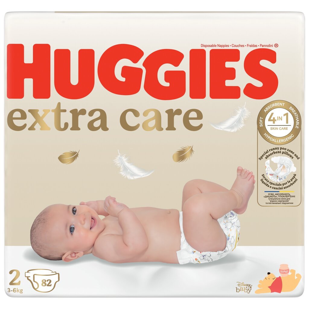 Mähkmed Huggies Soft 2(3-6kg) Newborn Mega, 2 x 82 tk hind ja info | Mähkmed | kaup24.ee