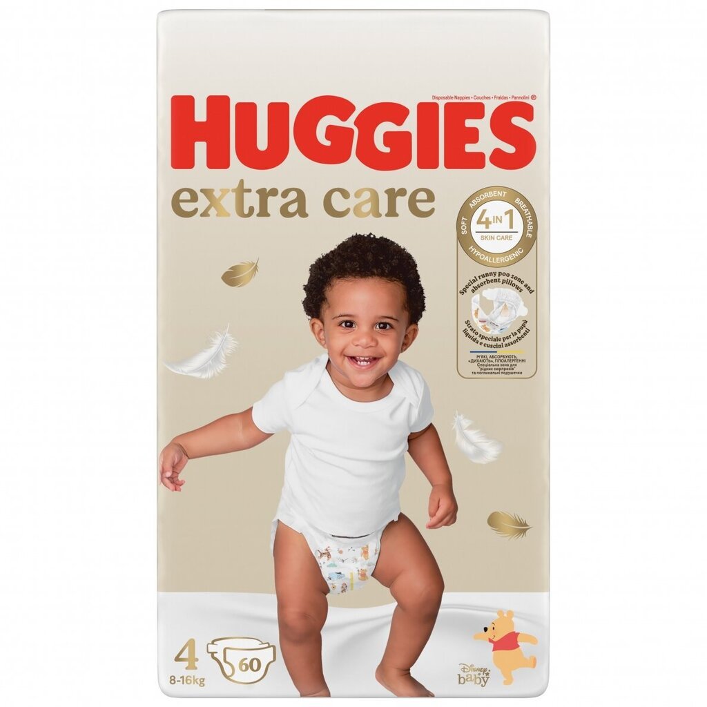 Huggies Soft Mopers 4 (8-14kg) Mega 60 tk hind ja info | Mähkmed | kaup24.ee