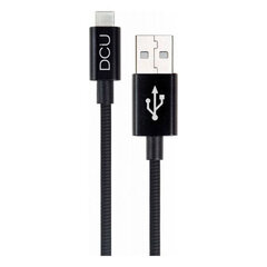 USB 2.0 A-USB C Kaabel DCU Must (1M) hind ja info | Mobiiltelefonide kaablid | kaup24.ee