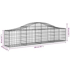 vidaXL kaarekujulised gabioonkorvid 7 tk, 200x30x40/60 cm, raud hind ja info | Aiad ja tarvikud | kaup24.ee