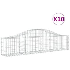 vidaXL kaarekujulised gabioonkorvid 10 tk, 200x30x40/60 cm, raud hind ja info | Aiad ja tarvikud | kaup24.ee