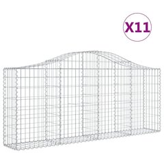 vidaXL kaarekujulised gabioonkorvid 11 tk, 200x30x80/100 cm, raud hind ja info | Aiad ja tarvikud | kaup24.ee