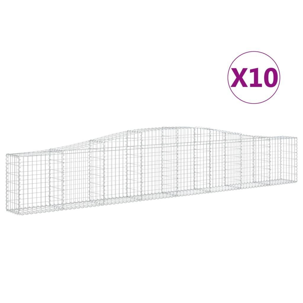 vidaXL kaarekujulised gabioonkorvid 10 tk, 400x30x60/80 cm, raud цена и информация | Aiad ja tarvikud | kaup24.ee