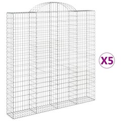 vidaXL kaarekujulised gabioonkorvid 5 tk, 200x30x200/220 cm, raud hind ja info | Aiad ja tarvikud | kaup24.ee