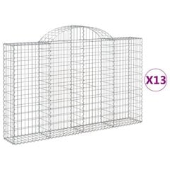 vidaXL kaarekujulised gabioonkorvid 13 tk, 200x30x120/140 cm, raud hind ja info | Aiad ja tarvikud | kaup24.ee