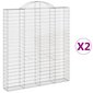 vidaXL kaarekujulised gabioonkorvid 2 tk, 200x30x220/240 cm, raud hind ja info | Aiad ja tarvikud | kaup24.ee