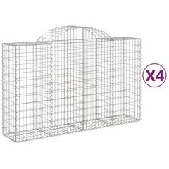vidaXL kaarekujulised gabioonkorvid 4 tk, 200x50x120/140 cm, raud hind ja info | Aiad ja tarvikud | kaup24.ee