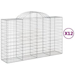 vidaXL kaarekujulised gabioonkorvid 12 tk, 200x50x120/140 cm, raud hind ja info | Aiad ja tarvikud | kaup24.ee