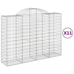 vidaXL kaarekujulised gabioonkorvid 11 tk, 200x50x140/160 cm, raud hind ja info | Aiad ja tarvikud | kaup24.ee