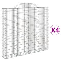 vidaXL kaarekujulised gabioonkorvid 4 tk, 200x30x180/200 cm, raud hind ja info | Aiad ja tarvikud | kaup24.ee