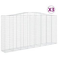 vidaXL kaarekujulised gabioonkorvid 3 tk, 400 x 50 x 200/220 cm, raud hind ja info | Aiad ja tarvikud | kaup24.ee