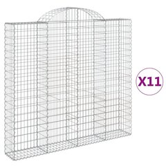vidaXL kaarekujulised gabioonkorvid 11 tk, 200x30x180/200 cm, raud hind ja info | Aiad ja tarvikud | kaup24.ee