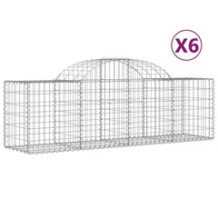 vidaXL kaarekujulised gabioonkorvid 6 tk, 200x50x60/80 cm, raud hind ja info | Aiad ja tarvikud | kaup24.ee