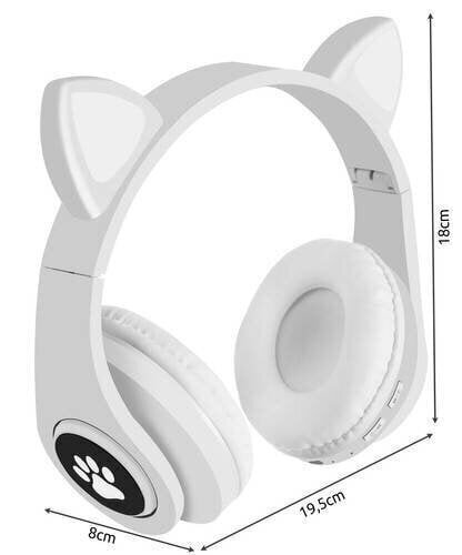Juhtmeta kõrvaklapid kassikõrvadega, valged hind ja info | Kõrvaklapid | kaup24.ee