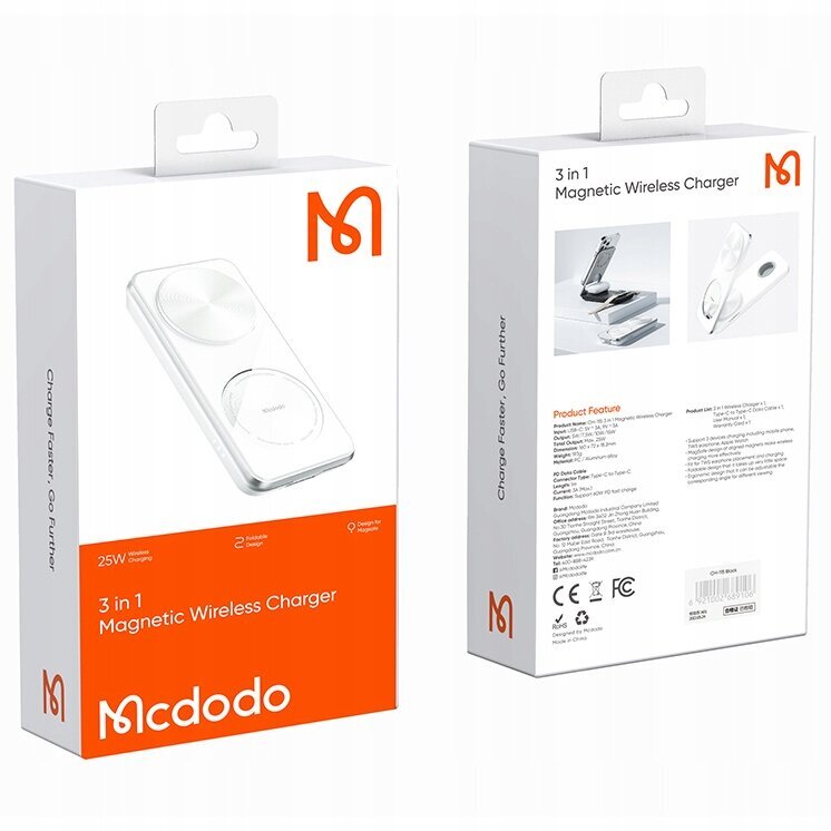 Mcdodo 3in1 Qi цена и информация | Mobiiltelefonide laadijad | kaup24.ee