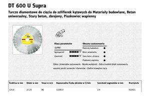 Lõikeketas Klingspor DT600U hind ja info | Käsitööriistad | kaup24.ee
