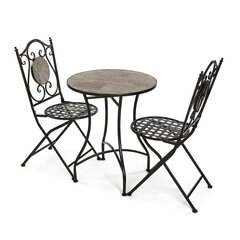 Стол и 2 стула Versa Ivar Чёрный Металл 60 x 71 x 60 cm цена и информация | Комплекты уличной мебели | kaup24.ee