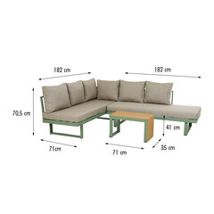 Комплект для отдыха Greemotion Lugano, зеленый цена и информация | Комплекты уличной мебели | kaup24.ee