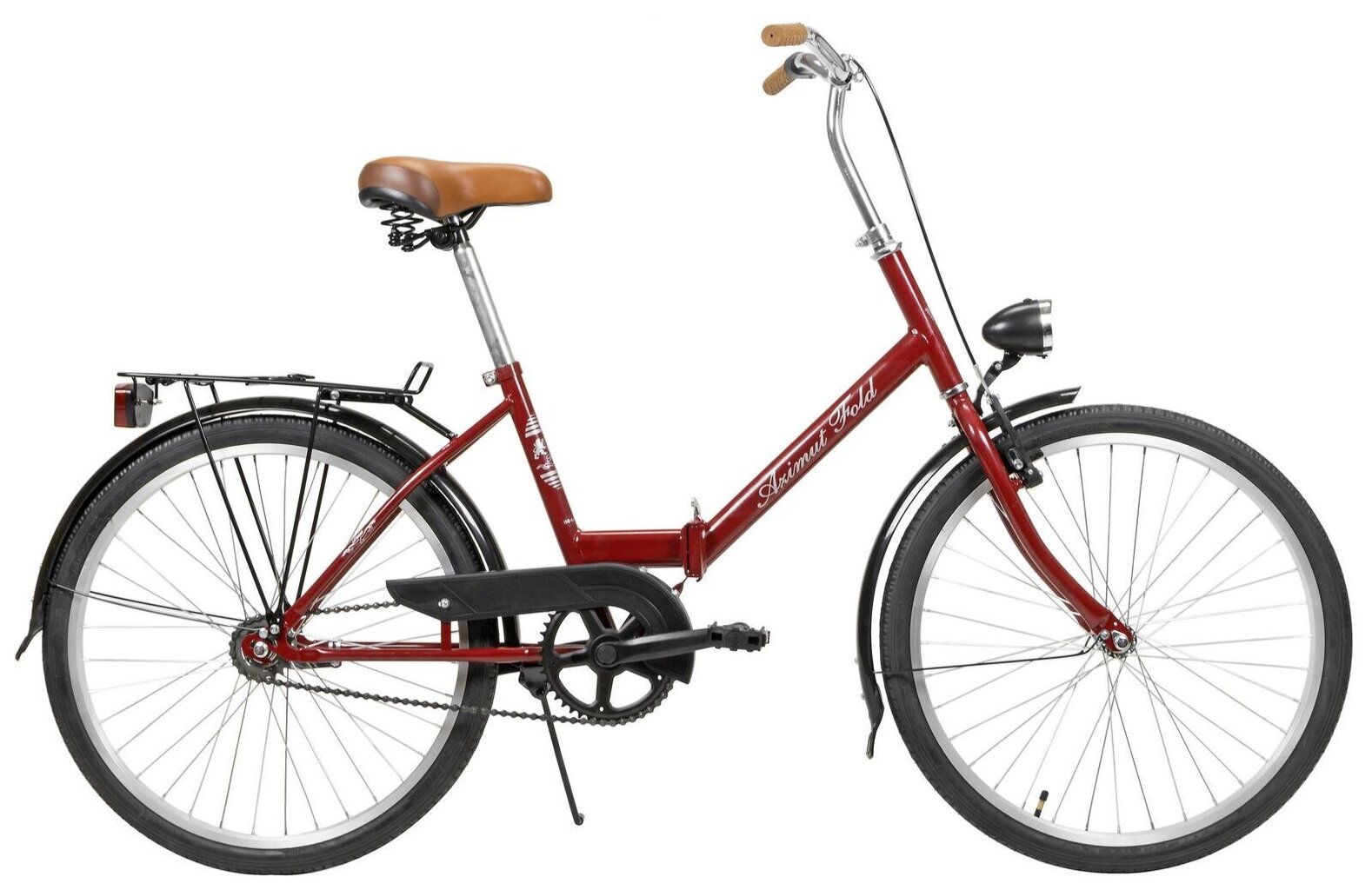 Kokkupandav jalgratas Azimut Fold 24" 2023, punane hind ja info | Jalgrattad | kaup24.ee