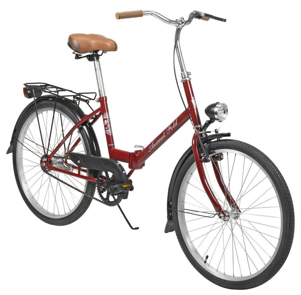 Kokkupandav jalgratas Azimut Fold 24" 2023, punane hind ja info | Jalgrattad | kaup24.ee