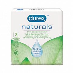 Презервативы Durex Naturals презервативы n3. 24 шт. в пакете цена и информация | Презервативы | kaup24.ee