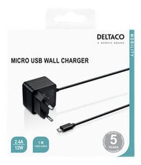 Deltaco USB-AC178, Micro USB, 2.4 A цена и информация | Зарядные устройства для телефонов | kaup24.ee