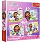 Puslekomplekt Trefl Gabby´s Dollhouse 4in1 цена и информация | Pusled | kaup24.ee